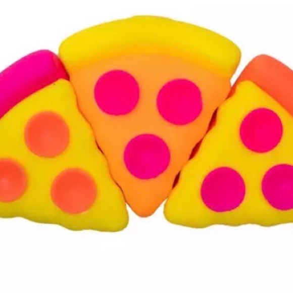 VIRAL~ Nee Doh Squeezza Pizza Toy (YELLOW CRUST, ORANGE CHEESE, PINK PEPPERONI) - Picture 5 of 6